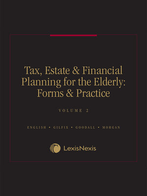 cover image of Tax, Estate & Financial Planning for the Elderly